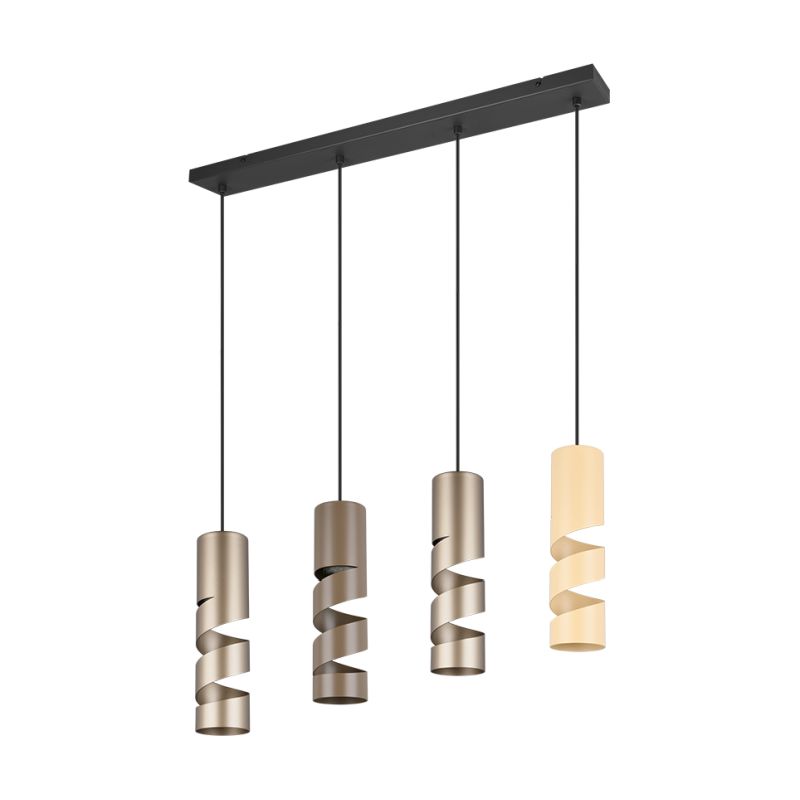 - Stream - Black 4 Light over Island Fitting with Multicolour Shades Trio-364000417 - Stream - Black 4 Light over Island Fitting with Multicolour Shades