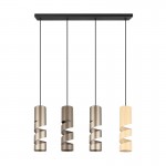 Stream - Black 4 Light over Island Fitting with Multicolour Shades Stream - Black 4 Light over Island Fitting with Multicolour Shades