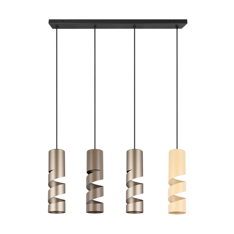 - Stream - Black 4 Light over Island Fitting with Multicolour Shades Trio-364000417 - Stream - Black 4 Light over Island Fitting with Multicolour Shades