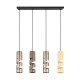 - Stream - Black 4 Light over Island Fitting with Multicolour Shades Trio-364000417 - Stream - Black 4 Light over Island Fitting with Multicolour Shades