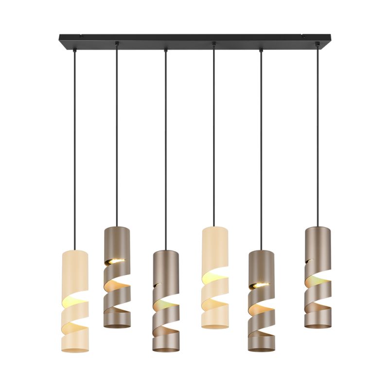 - Stream - Black 6 Light over Island Fitting with Multicolour Shades Trio-364000617 - Stream - Black 6 Light over Island Fitting with Multicolour Shades