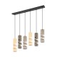 - Stream - Black 6 Light over Island Fitting with Multicolour Shades Trio-364000617 - Stream - Black 6 Light over Island Fitting with Multicolour Shades