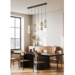 Stream - Black 6 Light over Island Fitting with Multicolour Shades Stream - Black 6 Light over Island Fitting with Multicolour Shades