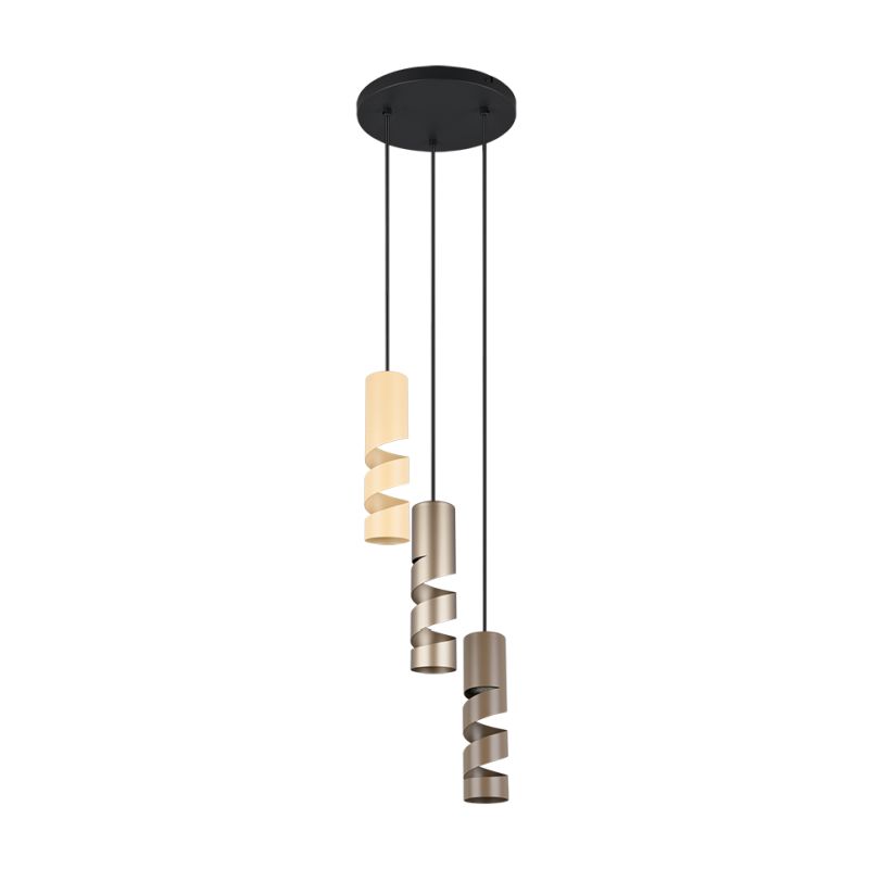 - Stream - Black 3 Light Cluster Pendant with Multicolour Shades Trio-364030317 - Stream - Black 3 Light Cluster Pendant with Multicolour Shades