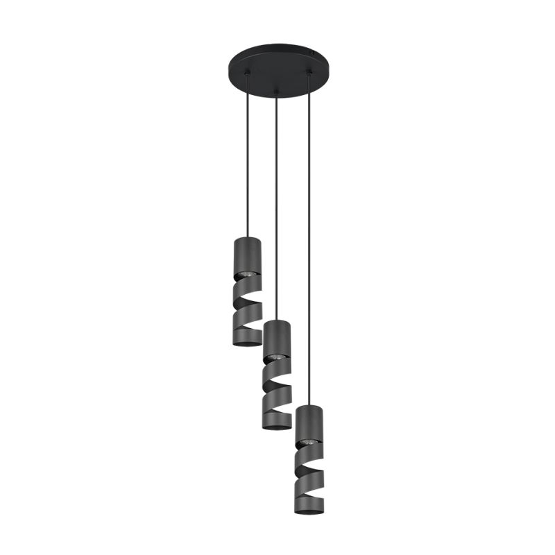 - Stream - Matt Black 3 Light Cluster Pendant Trio-364030332 - Stream - Matt Black 3 Light Cluster Pendant