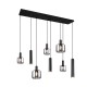 - Mataro - Matt Black 8 Light over Island Fitting with Mirrored Smoked Glass Trio-364100832 - Mataro - Matt Black 8 Light over Island Fitting with Mirrored Smoked Glass