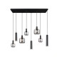 - Mataro - Matt Black 8 Light over Island Fitting with Mirrored Smoked Glass Trio-364100832 - Mataro - Matt Black 8 Light over Island Fitting with Mirrored Smoked Glass