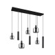 - Mataro - Matt Black 8 Light over Island Fitting with Mirrored Smoked Glass Trio-364100832 - Mataro - Matt Black 8 Light over Island Fitting with Mirrored Smoked Glass