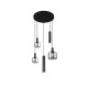 Trio-364130532 - Mataro - Matt Black 5 Light Cluster Pendant with Mirrored Smoked Glass