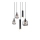 Trio-364130532 - Mataro - Matt Black 5 Light Cluster Pendant with Mirrored Smoked Glass