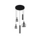 Trio-364130532 - Mataro - Matt Black 5 Light Cluster Pendant with Mirrored Smoked Glass