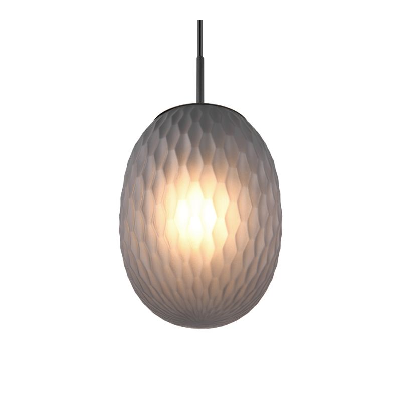 - Facette - Matt Black Pendant with Decorative Smoked Glass Trio-364200154 - Facette - Matt Black Pendant with Decorative Smoked Glass