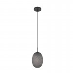Facette - Matt Black Pendant with Decorative Smoked Glass Facette - Matt Black Pendant with Decorative Smoked Glass