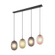 - Facette - Matt Black 4 Light over Island Fitting with Decorative Multicolour Glass Trio-364200417 - Facette - Matt Black 4 Light over Island Fitting with Decorative Multicolour Glass