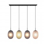 Facette - Matt Black 4 Light over Island Fitting with Decorative Multicolour Glass Facette - Matt Black 4 Light over Island Fitting with Decorative Multicolour Glass