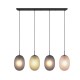 - Facette - Matt Black 4 Light over Island Fitting with Decorative Multicolour Glass Trio-364200417 - Facette - Matt Black 4 Light over Island Fitting with Decorative Multicolour Glass