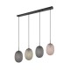 - Facette - Matt Black 4 Light over Island Fitting with Decorative Multicolour Glass Trio-364200417 - Facette - Matt Black 4 Light over Island Fitting with Decorative Multicolour Glass