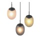 - Facette - Matt Black 3 Light Cluster Pendant with Decorative Multicolour Glass Trio-364230317 - Facette - Matt Black 3 Light Cluster Pendant with Decorative Multicolour Glass
