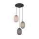 - Facette - Matt Black 3 Light Cluster Pendant with Decorative Multicolour Glass Trio-364230317 - Facette - Matt Black 3 Light Cluster Pendant with Decorative Multicolour Glass