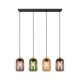 - Cork - Black 4 Light over Island Fitting with Multicolour Glass & Cork Trio-364600417 - Cork - Black 4 Light over Island Fitting with Multicolour Glass & Cork