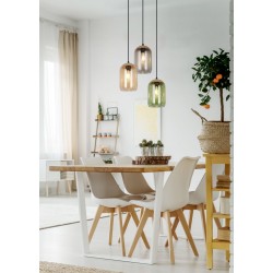 Cork - Black 3 Light Cluster Pendant with Multicolour Glass & Cork Cork - Black 3 Light Cluster Pendant with Multicolour Glass & Cork