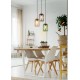 Trio-364630317 - Cork - Black 3 Light Cluster Pendant with Multicolour Glass & Cork