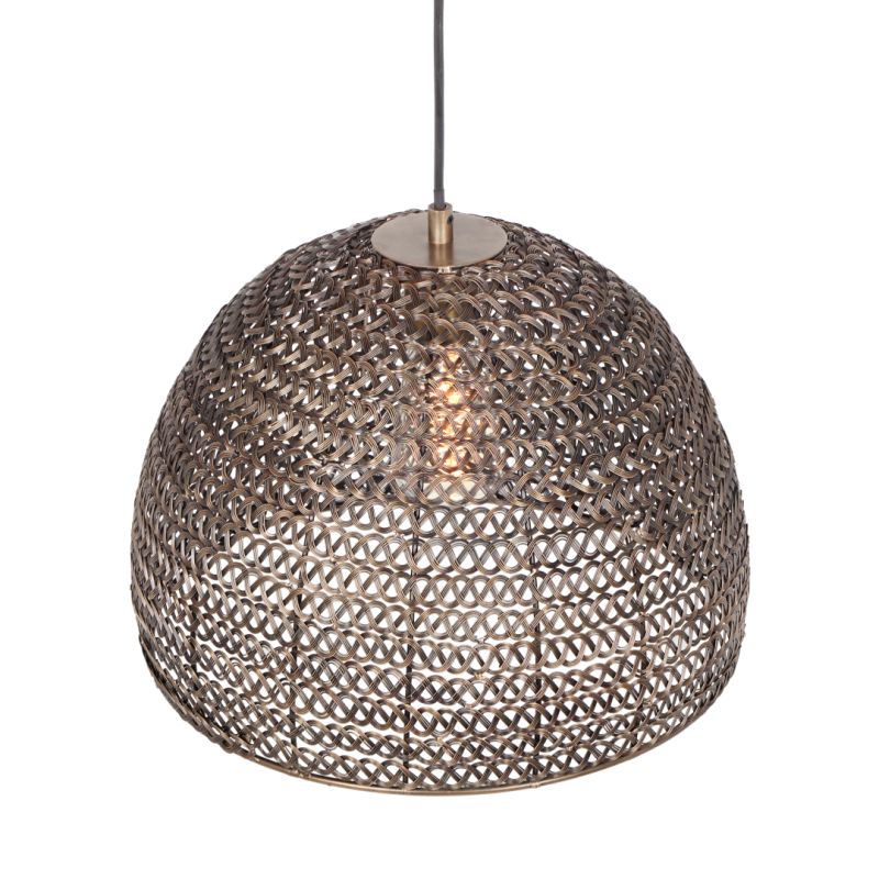 - Kamara - Old Brass Mesh Pendant Trio-365290104 - Kamara - Old Brass Mesh Pendant