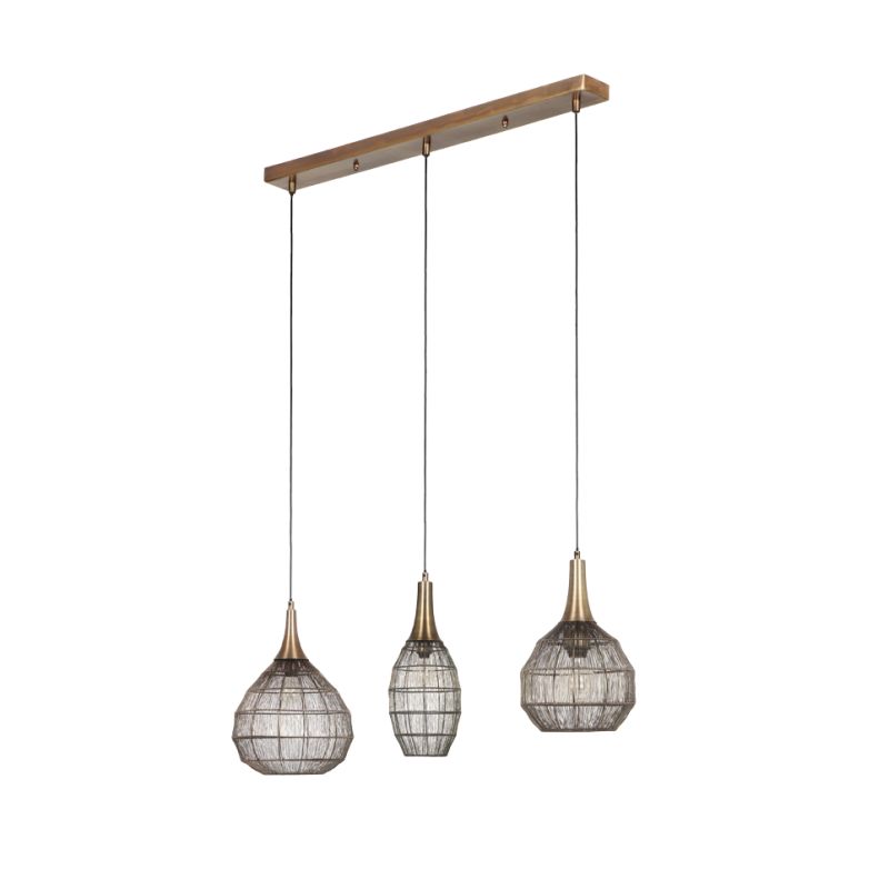 - Soraya - Old Brass 3 Light Mesh over Island Fitting Trio-365400304 - Soraya - Old Brass 3 Light Mesh over Island Fitting
