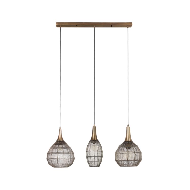 - Soraya - Old Brass 3 Light Mesh over Island Fitting Trio-365400304 - Soraya - Old Brass 3 Light Mesh over Island Fitting
