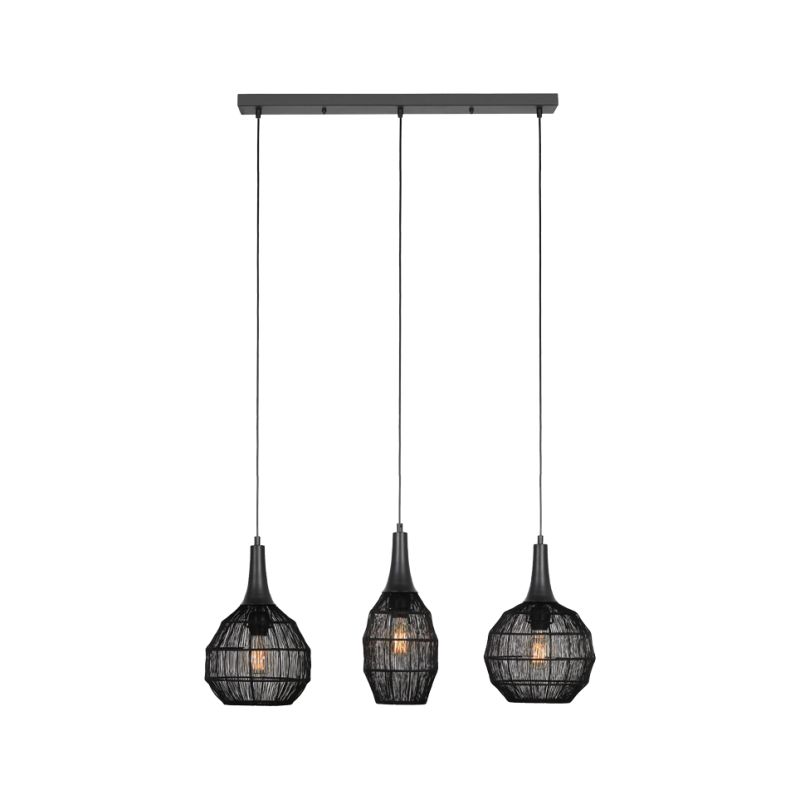 - Soraya - Matt Black 3 Light Mesh over Island Fitting Trio-365400332 - Soraya - Matt Black 3 Light Mesh over Island Fitting