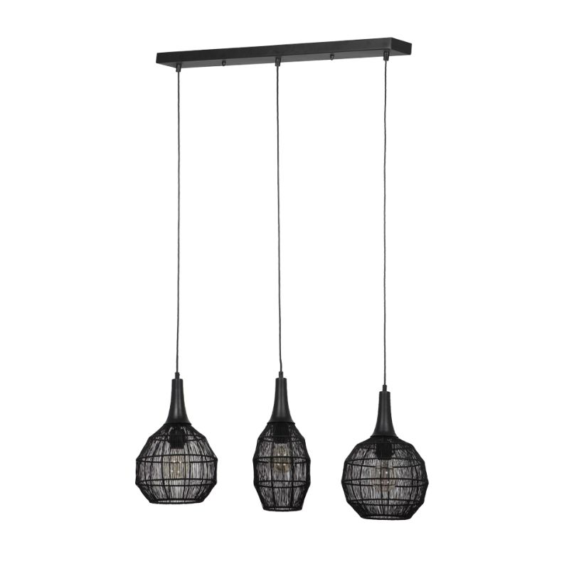 - Soraya - Matt Black 3 Light Mesh over Island Fitting Trio-365400332 - Soraya - Matt Black 3 Light Mesh over Island Fitting