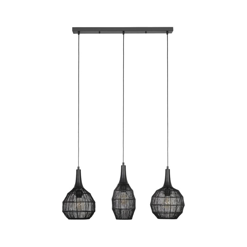 - Soraya - Matt Black 3 Light Mesh over Island Fitting Trio-365400332 - Soraya - Matt Black 3 Light Mesh over Island Fitting