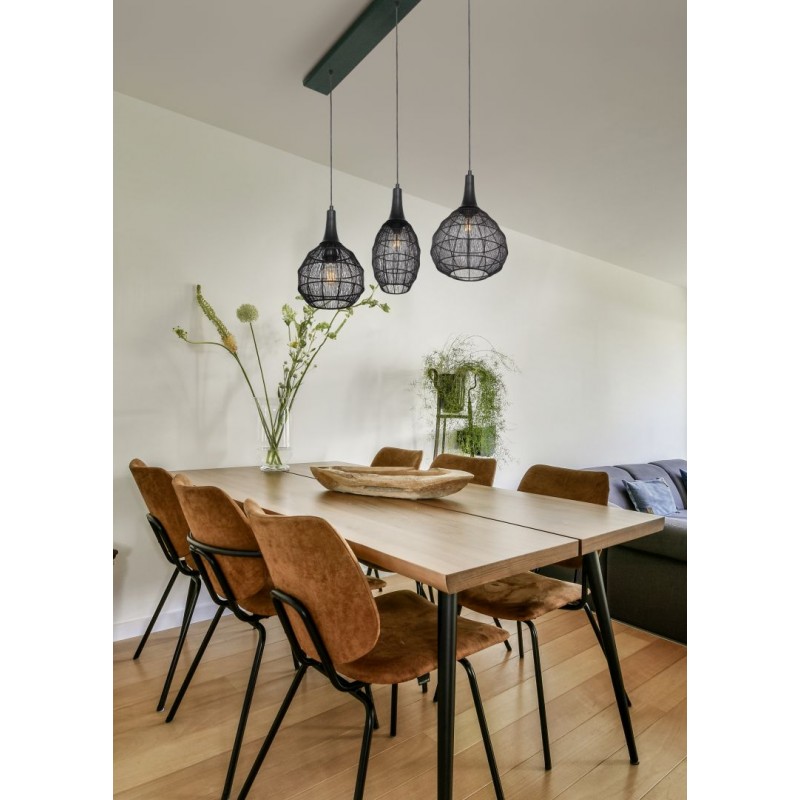 - Soraya - Matt Black 3 Light Mesh over Island Fitting Trio-365400332 - Soraya - Matt Black 3 Light Mesh over Island Fitting