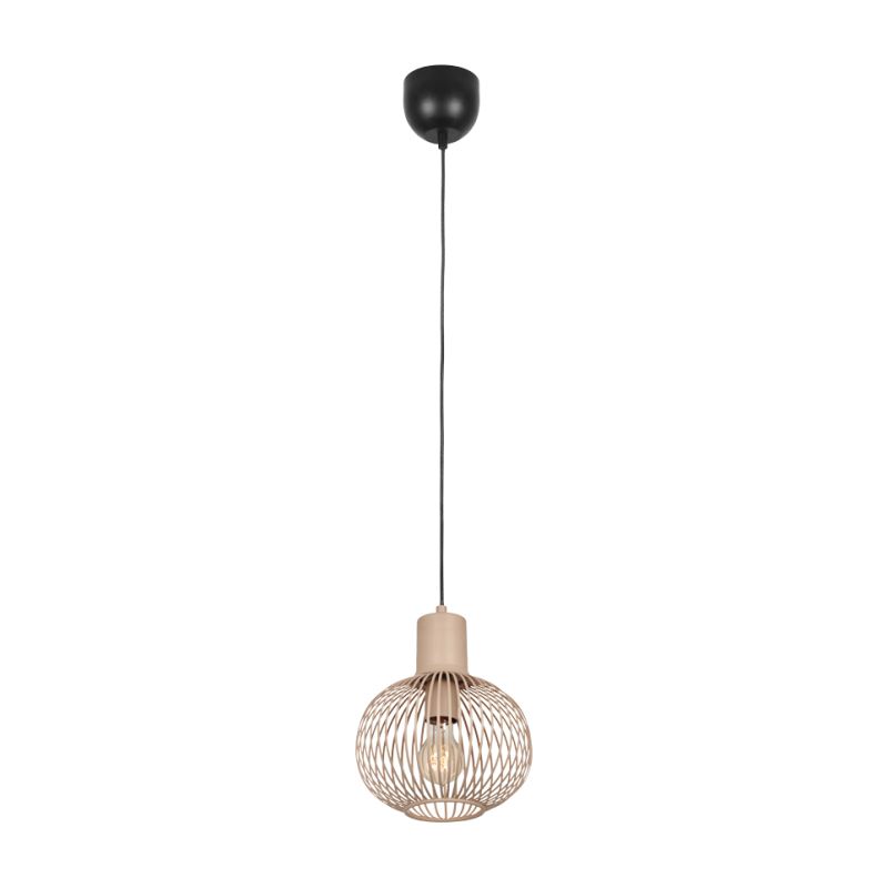 Ceiling Lights - Gila - Matt Black Pendant with Sand Shade ∅ 23 cm Trio-365700166 - Gila - Matt Black Pendant with Sand Shade ∅ 23 cm