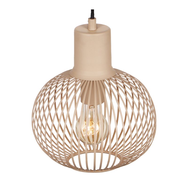 Ceiling Lights - Gila - Matt Black Pendant with Sand Shade ∅ 23 cm Trio-365700166 - Gila - Matt Black Pendant with Sand Shade ∅ 23 cm