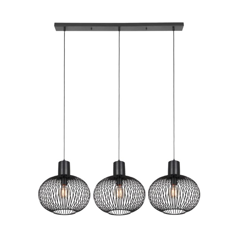 - Gila - Matt Black 3 Light over Island Fitting Trio-365700332 - Gila - Matt Black 3 Light over Island Fitting