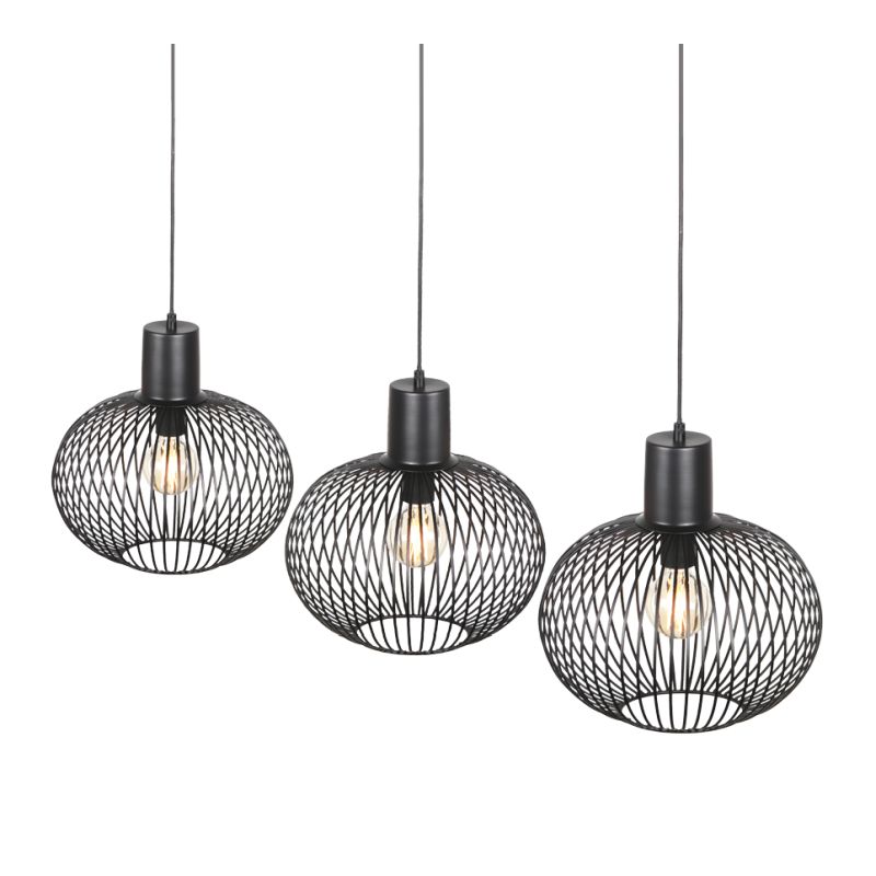 - Gila - Matt Black 3 Light over Island Fitting Trio-365700332 - Gila - Matt Black 3 Light over Island Fitting
