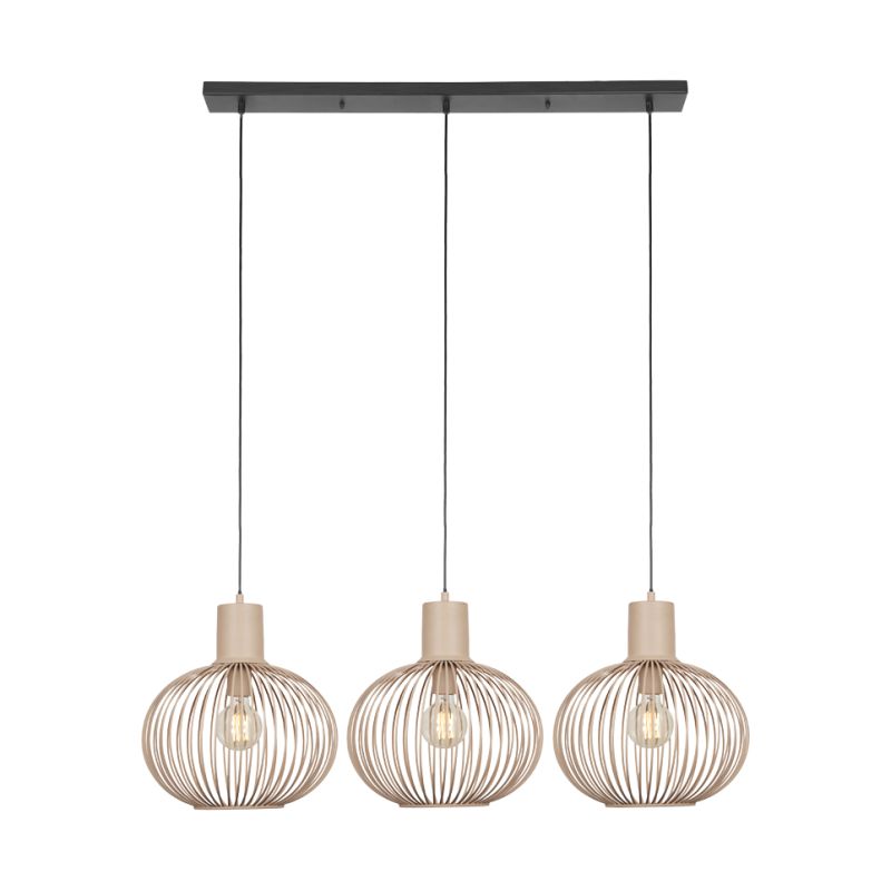 Trio-365700366 - Gila - Matt Black 3 Light over Island Fitting with Sand Shades