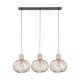 Trio-365700366 - Gila - Matt Black 3 Light over Island Fitting with Sand Shades