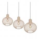 Gila - Matt Black 3 Light over Island Fitting with Sand Shades Gila - Matt Black 3 Light over Island Fitting with Sand Shades