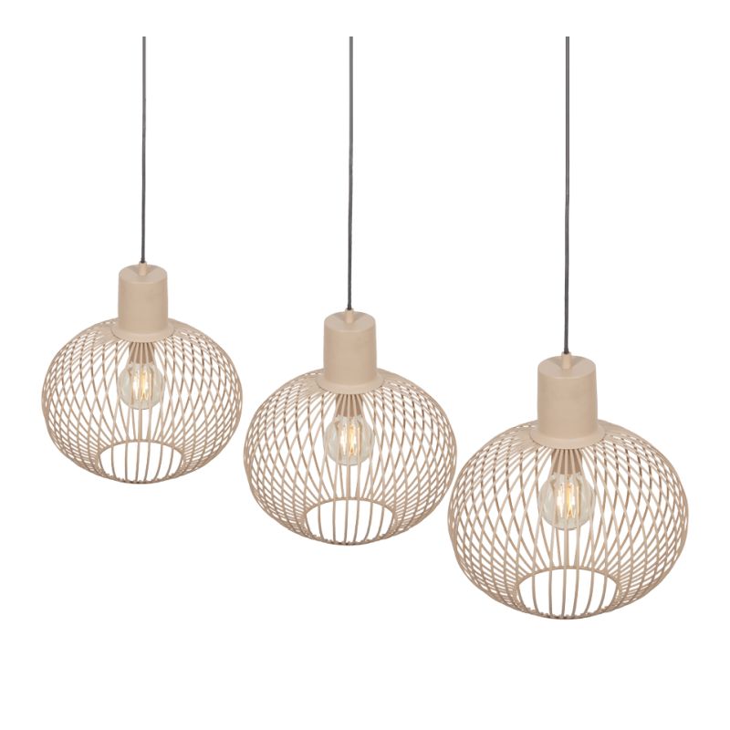 Trio-365700366 - Gila - Matt Black 3 Light over Island Fitting with Sand Shades