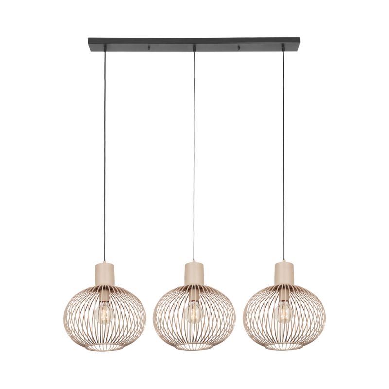 Trio-365700366 - Gila - Matt Black 3 Light over Island Fitting with Sand Shades