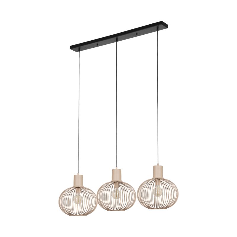 Trio-365700366 - Gila - Matt Black 3 Light over Island Fitting with Sand Shades
