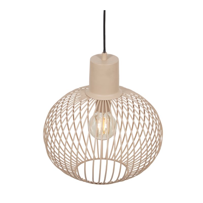 Ceiling Lights - Gila - Matt Black Pendant with Sand Shade ∅ 33 cm Trio-365790166 - Gila - Matt Black Pendant with Sand Shade ∅ 33 cm