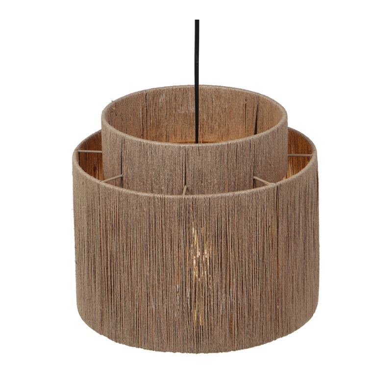 - Smilla - Black Pendant with Natural Jute Trio-366800136 - Smilla - Black Pendant with Natural Jute