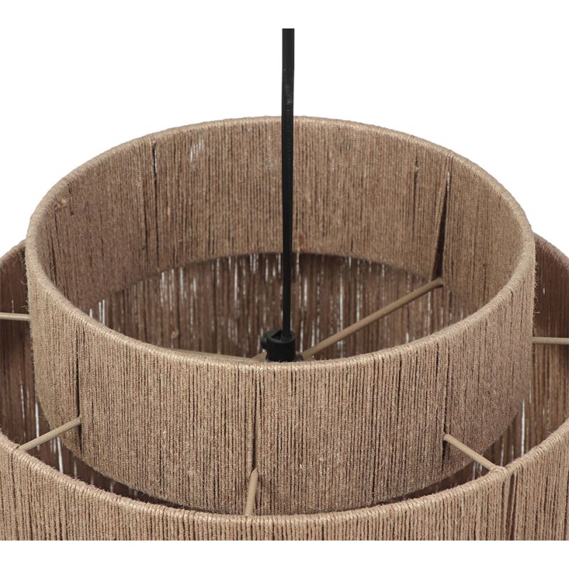 - Smilla - Black Pendant with Natural Jute Trio-366800136 - Smilla - Black Pendant with Natural Jute