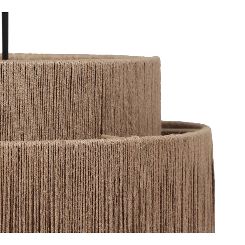 - Smilla - Black Pendant with Natural Jute Trio-366800136 - Smilla - Black Pendant with Natural Jute