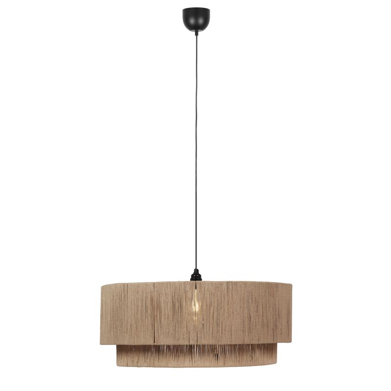 Trio-366890136 - Smilla - Black Pendant with Natural Jute