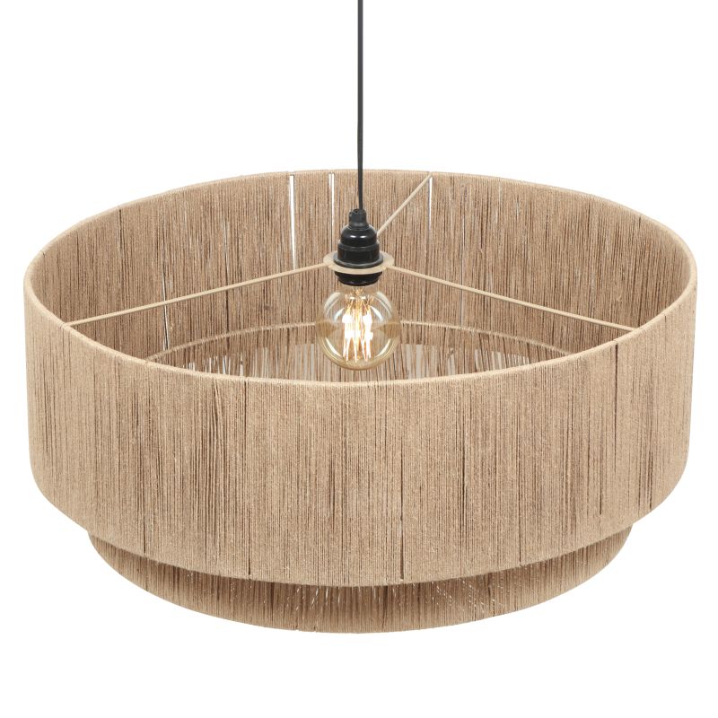 Trio-366890136 - Smilla - Black Pendant with Natural Jute