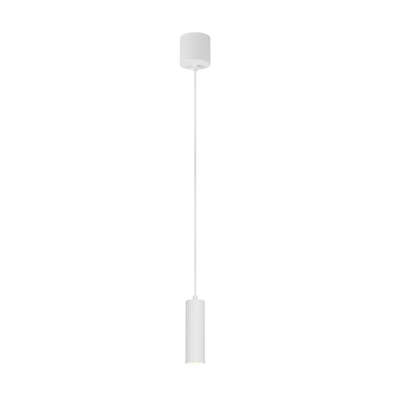 Trio-367700131 - Soka - Matt White Ribbed Pendant